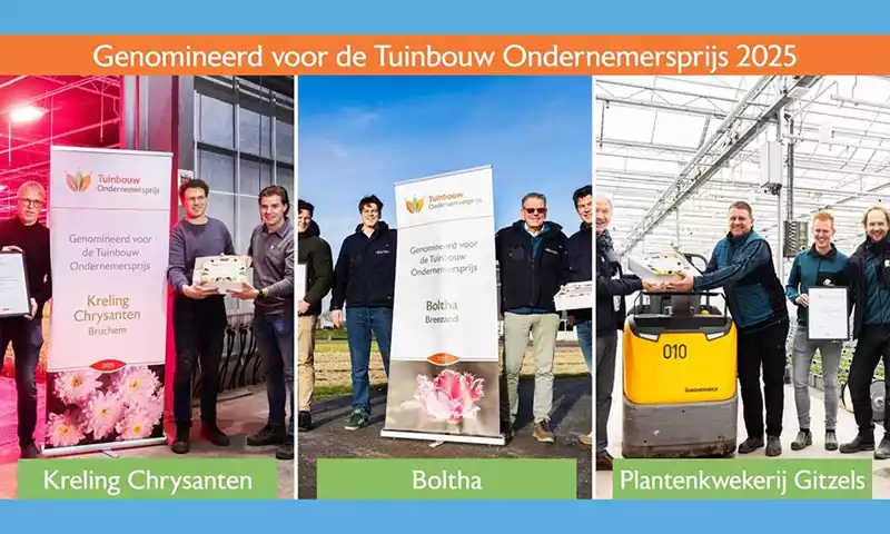 Dit zijn de finalisten van de Tuinbouw Ondernemersprijs 2025